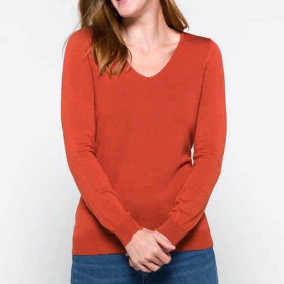 Love Ellie Orange Criss Cross Sweater - Picture 2 of 5